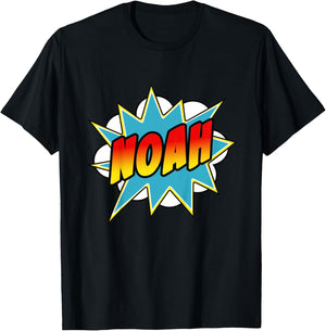Kids Boys Noah Comic Book Superhero Name T-Shirt - T-Shirt | Black