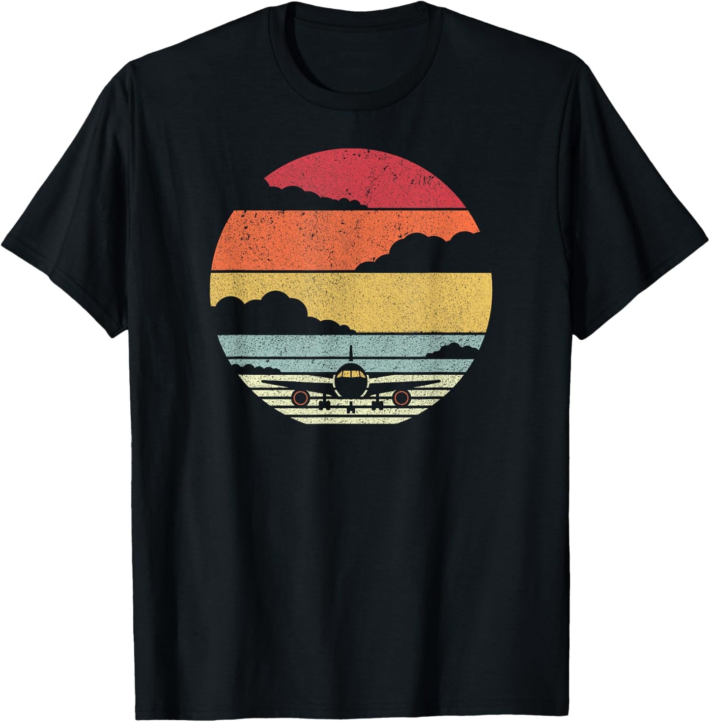 Airplane Shirt. Retro Style Pilot T-Shirt - T-Shirt | Black