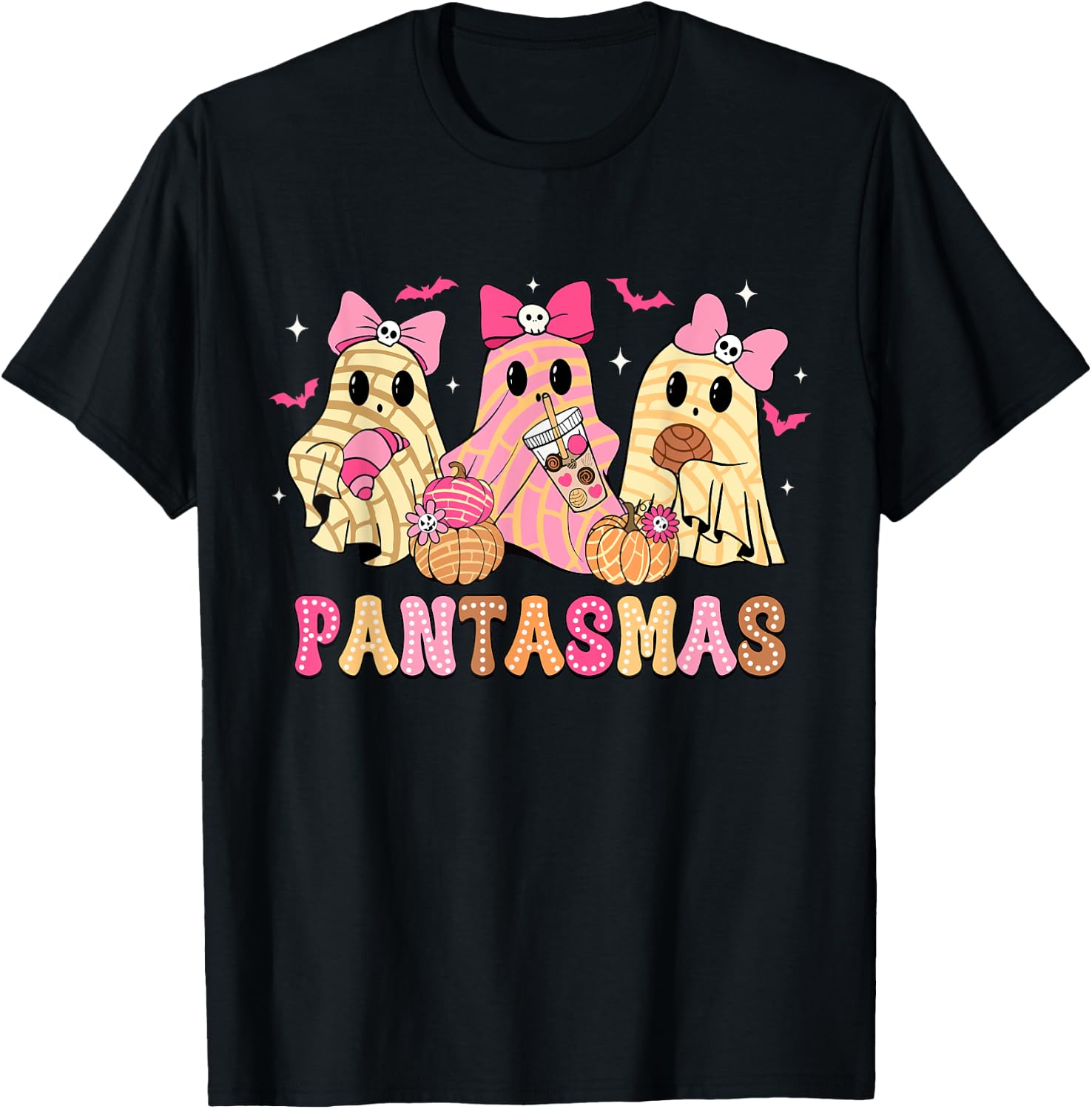 Pantasmas Ghost Funny Spooky Conchas Mexican Halloween Ghost T-Shirt - T-Shirt | Black