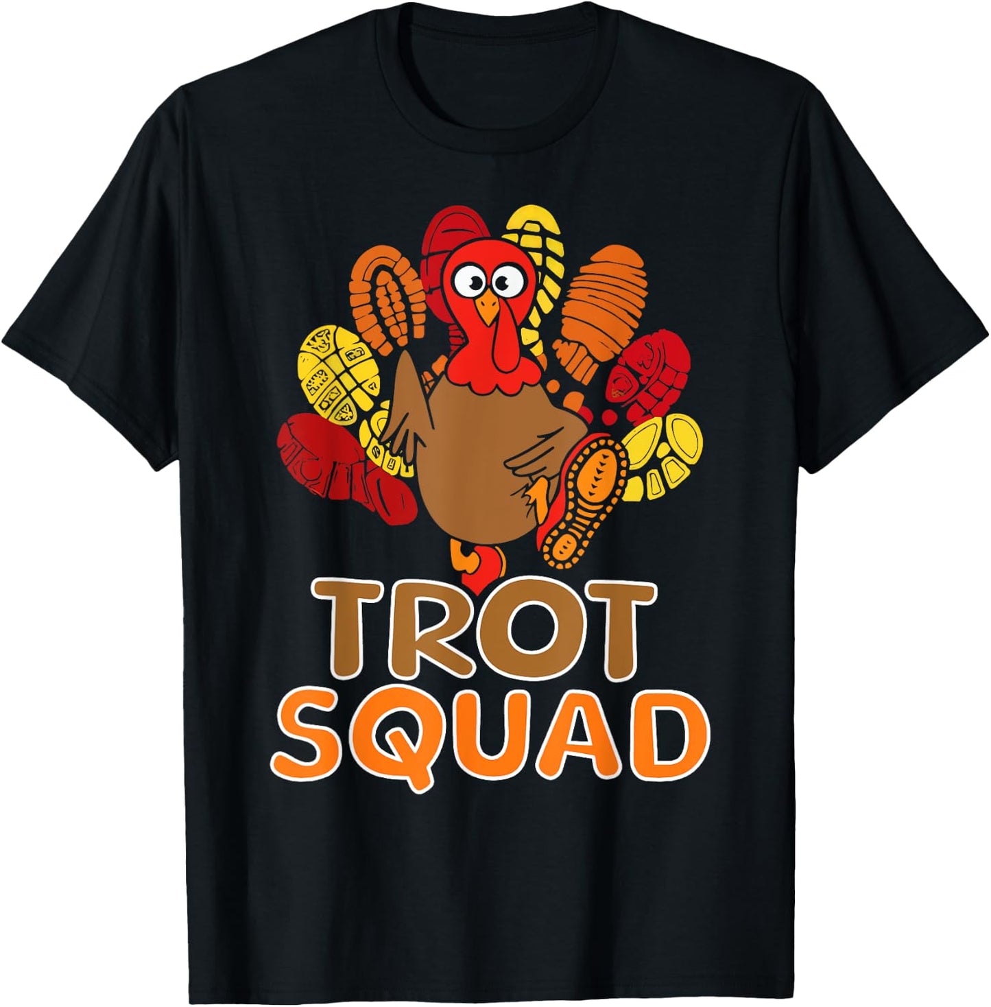Trot Squad Running Turkey Trot Family Thanksgiving Runners T-Shirt - T-Shirt | Black