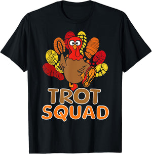Trot Squad Running Turkey Trot Family Thanksgiving Runners T-Shirt - T-Shirt | Black