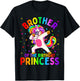 Brother of the Birthday Princess Girl Dabbing Unicorn T-Shirt - T-Shirt | Black