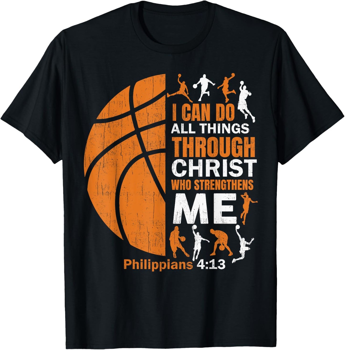 Basketball T Shirt Christian Christ Bible Verse Men Players T-Shirt - T-Shirt | Black