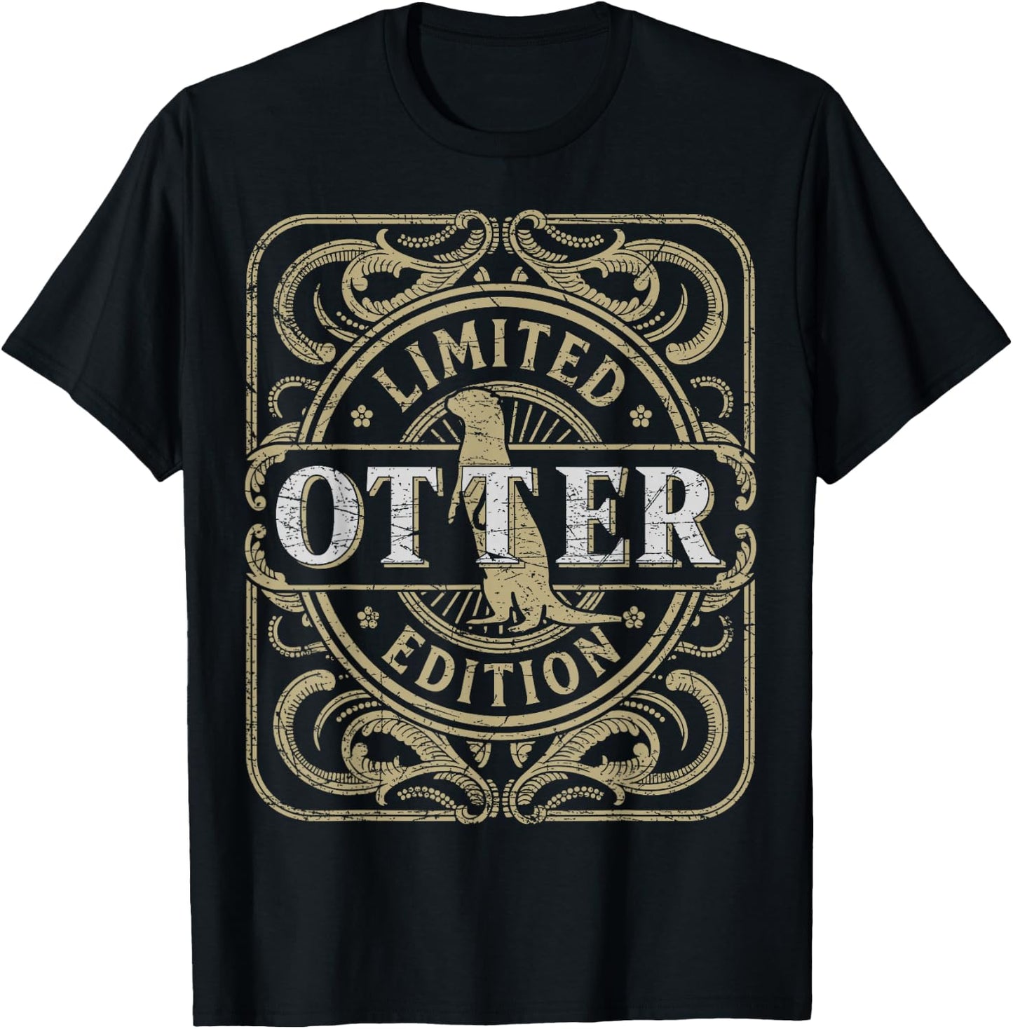 Otter Vintage Otter Lover Retro Sea Otter T-Shirt - T-Shirt | Black
