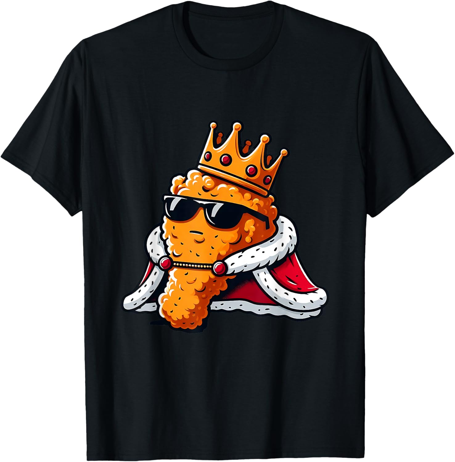 Funny Chicken Wing King BBQ Chicken Wing Graphic T-Shirt - T-Shirt | Black