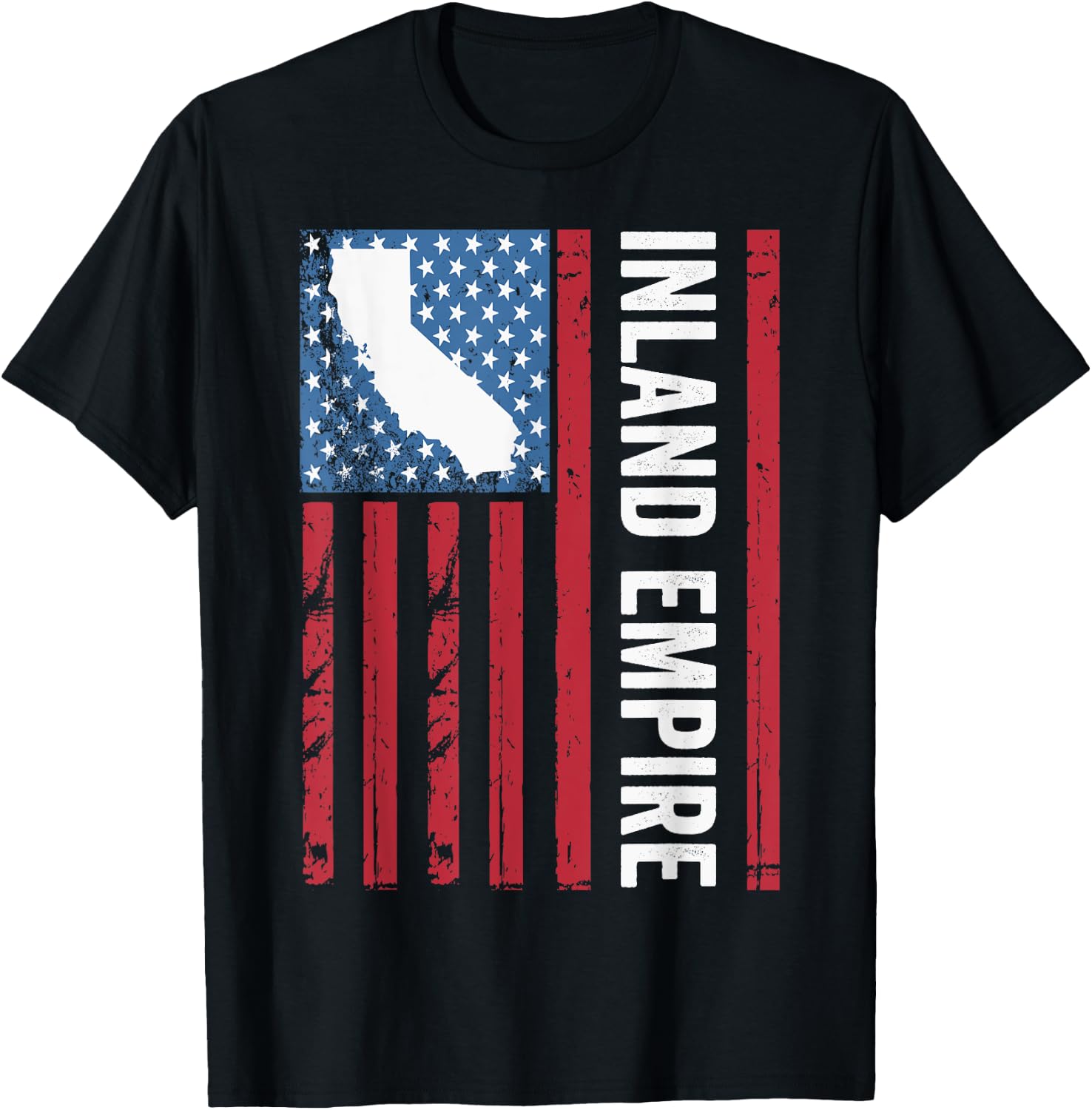Inland Empire American Flag, IE California, Inland Empire T-Shirt - T-Shirt | Black