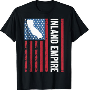 Inland Empire American Flag, IE California, Inland Empire T-Shirt - T-Shirt | Black
