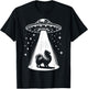 Pomeranian Mom Dad Dog - Funny Alien UFO Men Women T-Shirt - T-Shirt | Black