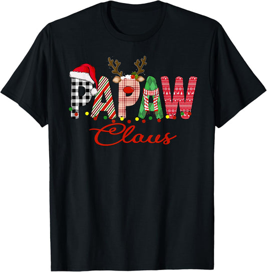 Papaw Claus Santa Family Matching Christmas T-Shirt - T-Shirt | Black