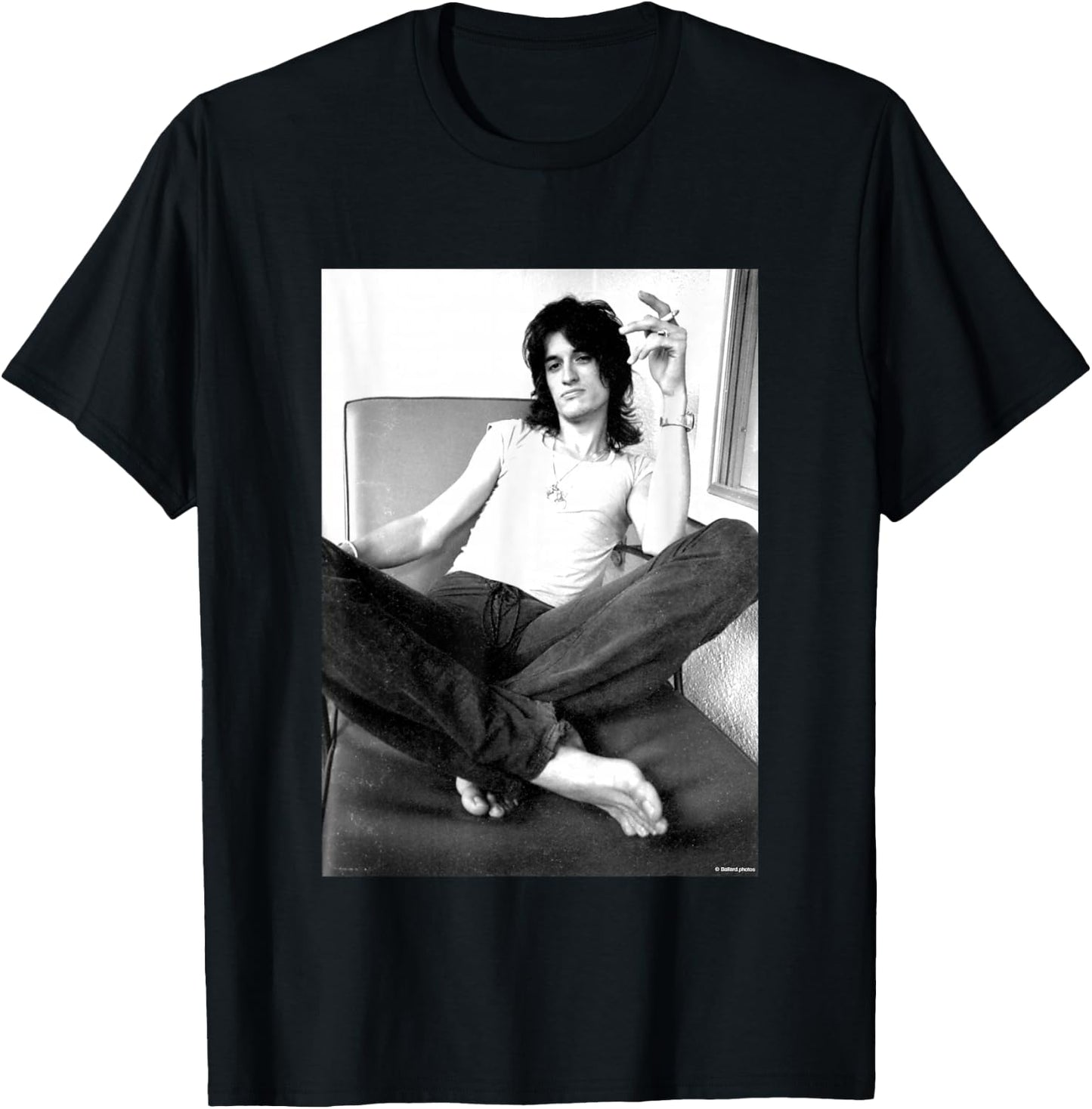 Joe Perry Of Aerosmith 1985 By Allan Ballard T-Shirt - T-Shirt | Black