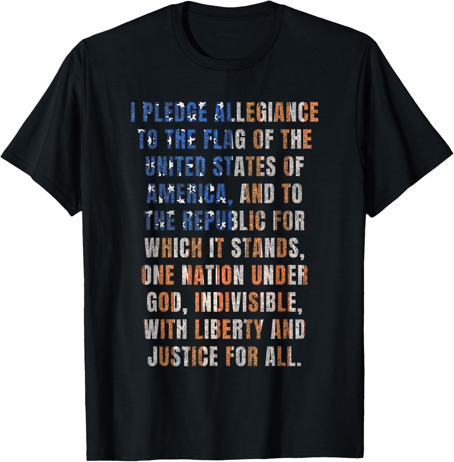 USA Pledge of Allegiance 4th of July Distressed Retro Kids Men T-Shirt - T-Shirt | Black