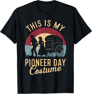 This Is My Pioneer Day Costume, Retro Mormon Pioneers T-Shirt - T-Shirt | Black