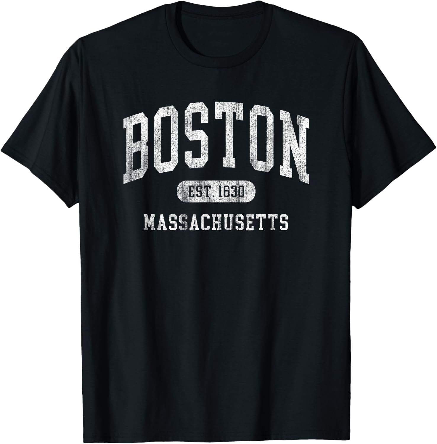 Vintage Boston Massachusetts Established 1630 throwback T-Shirt - T-Shirt | Black