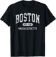 Vintage Boston Massachusetts Established 1630 throwback T-Shirt - T-Shirt | Black