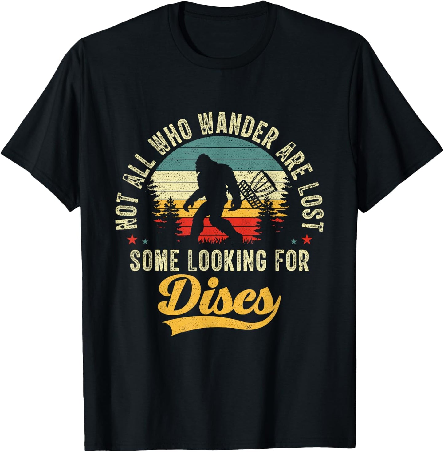 Funny Disc Golfing Bigfoot Disc Golf Bigfoot Sasquatch Kid T-Shirt - T-Shirt | Black