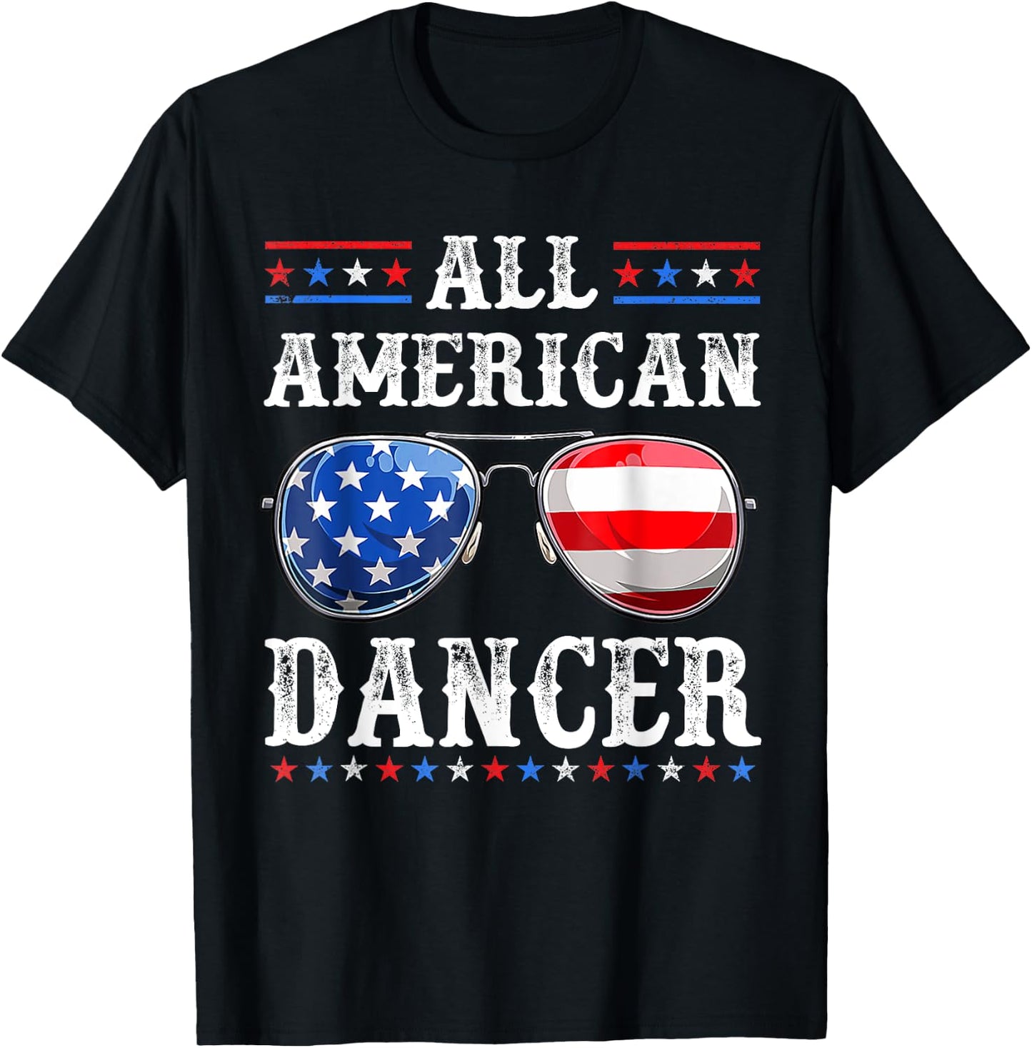 All American Dancer 4th of July Patriotic USA Sunglasses T-Shirt - T-Shirt | Black