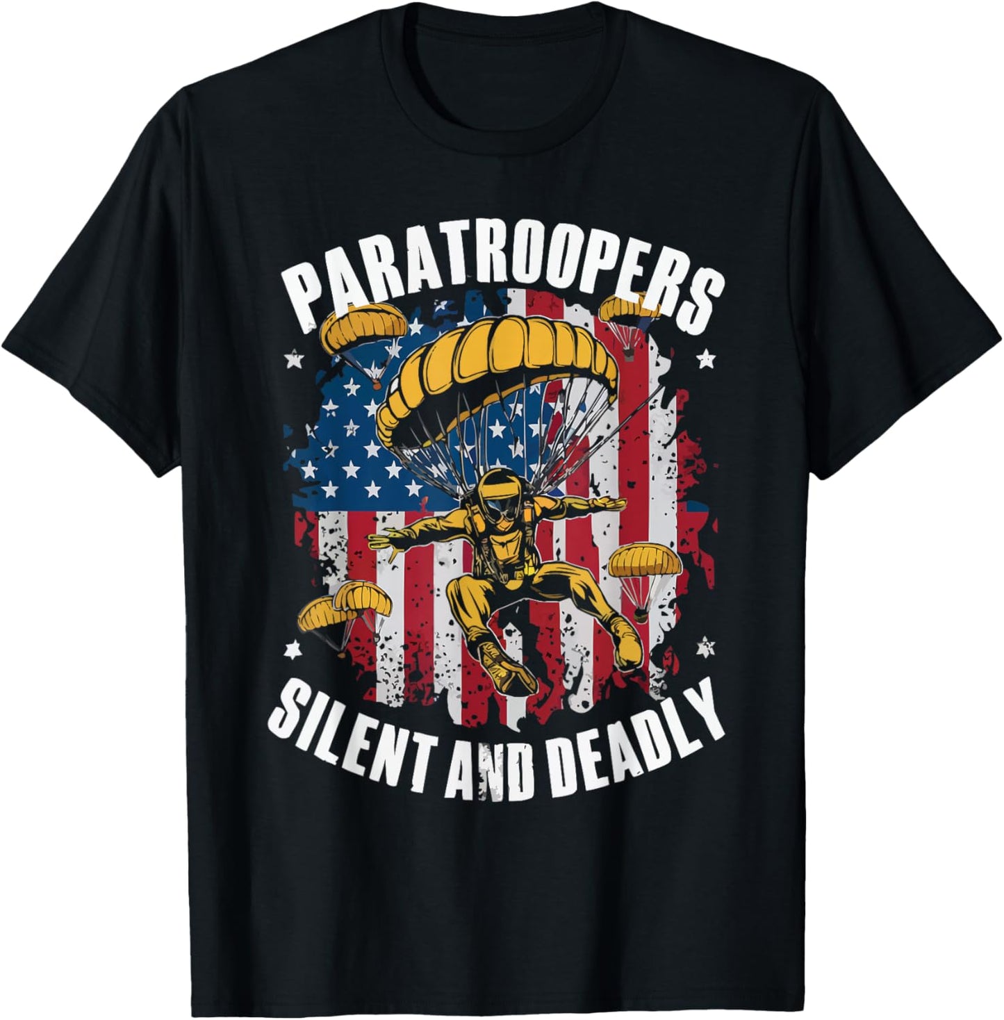 Airborne Paratrooper Military Soldier Parachute T-Shirt - T-Shirt | Black