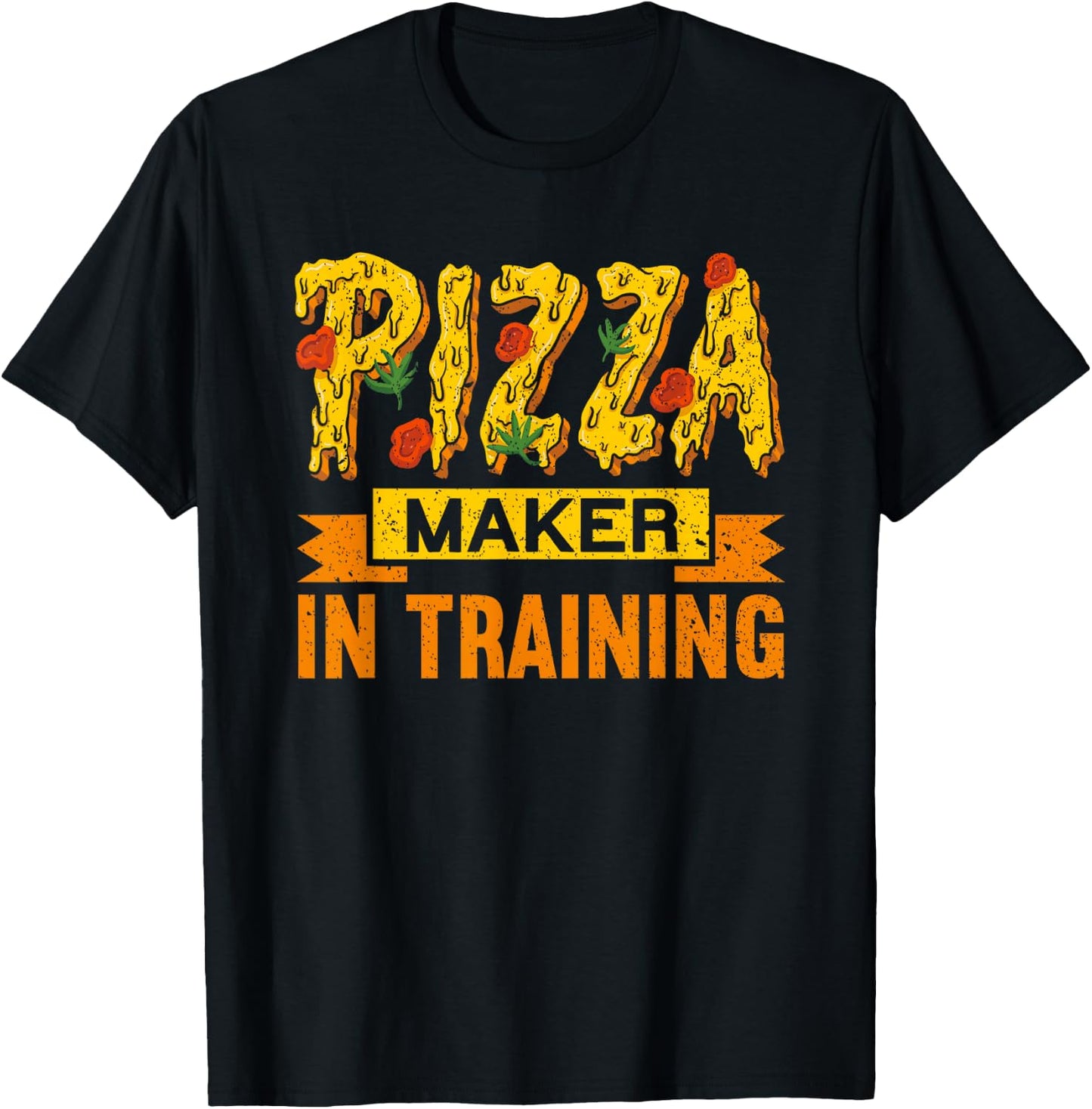 Pizza Maker In Training Kids Children Funny Pizza Making T-Shirt - T-Shirt | Black