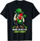 Want To Pet My Lucky Cock Funny St Patrick's Day Chicken Pun T-Shirt - T-Shirt | Black