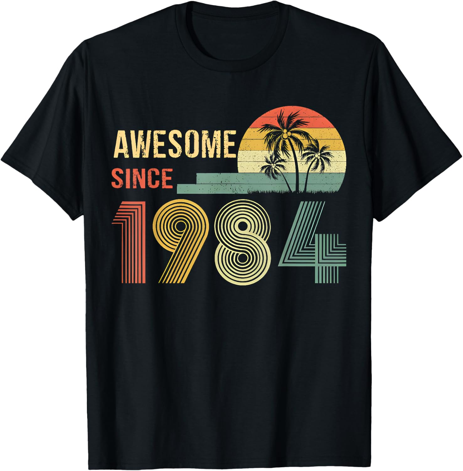 Awesome Since 1984 Year Of Birth Birthday 1984 Vintage T-Shirt - T-Shirt | Black