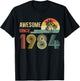 Awesome Since 1984 Year Of Birth Birthday 1984 Vintage T-Shirt - T-Shirt | Black