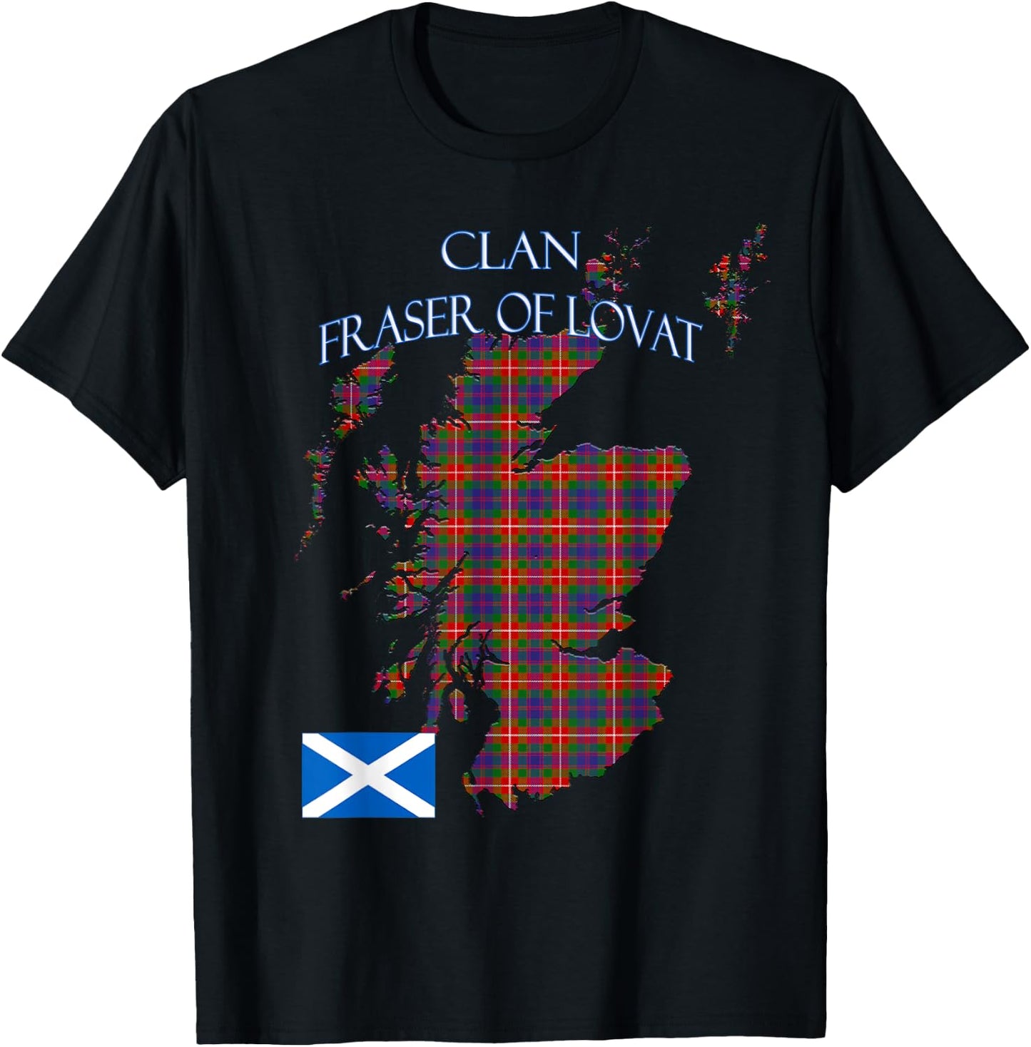 Fraser of Lovat Scottish Clan Tartan Scotland T-Shirt - T-Shirt | Black