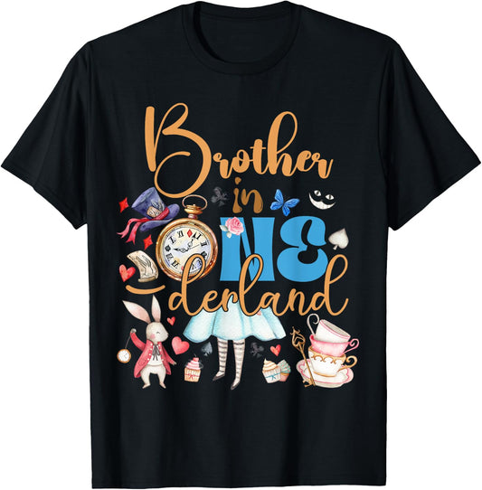 Alice Brother in ONEderland Birthday Family T-Shirt - T-Shirt | Black