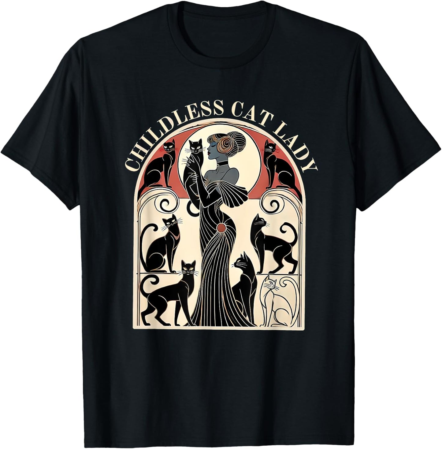 Childless Cat Ladies Cat Karma Retro Funny T-Shirt - T-Shirt | Black