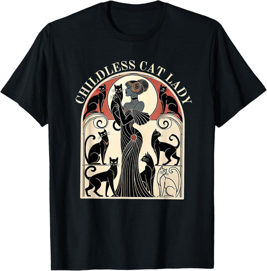 Childless Cat Ladies Cat Karma Retro Funny T-Shirt - T-Shirt | Black