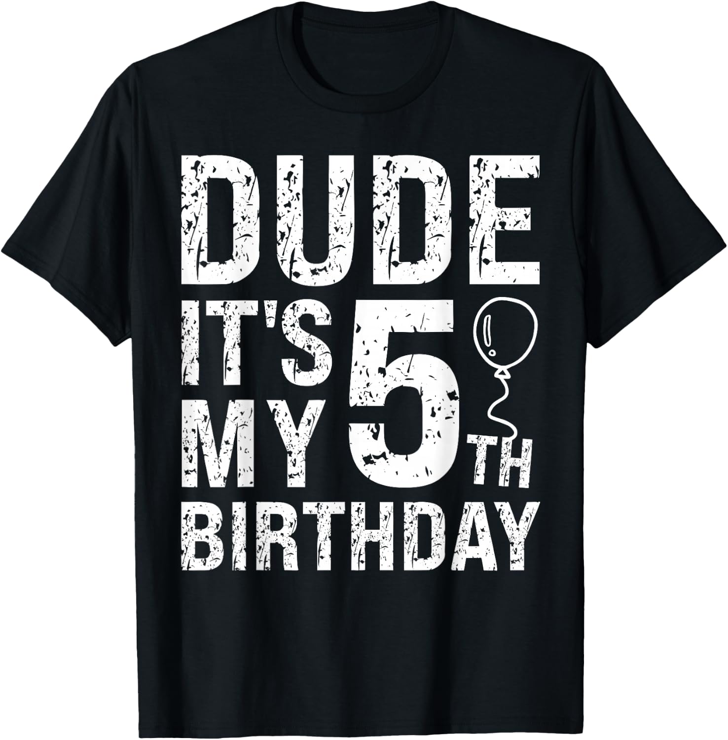 Dude It's My 5th Birthday OMG 5 Year Old Prince Happy Crown T-Shirt - T-Shirt | Black