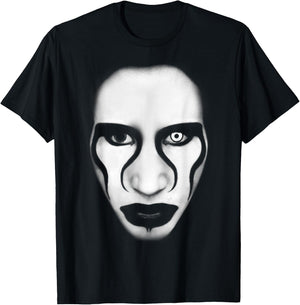 Marilyn Manson – Face And Flag T-Shirt - T-Shirt | Black
