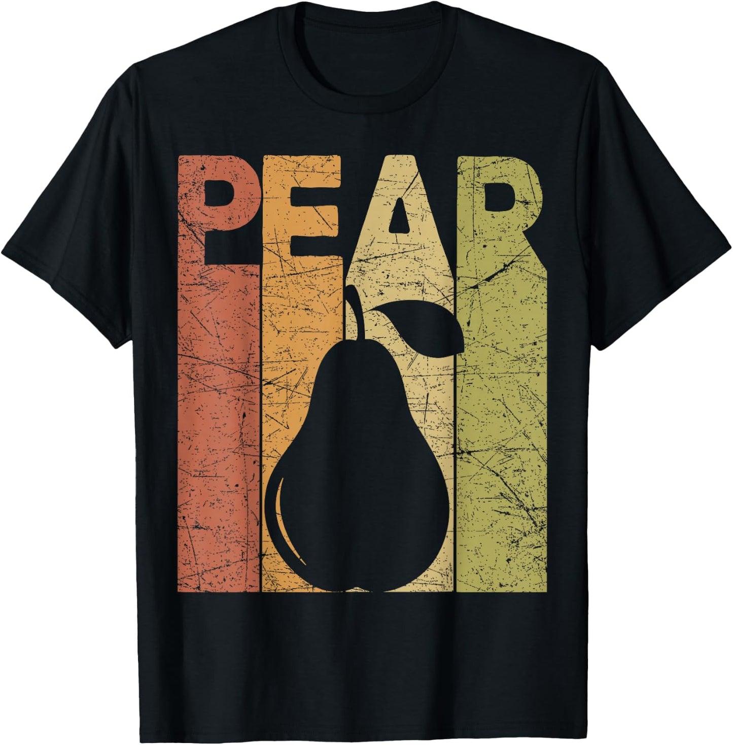 Pear Vintage Pear Farmer Retro Fruit Farmer T-Shirt - T-Shirt | Black