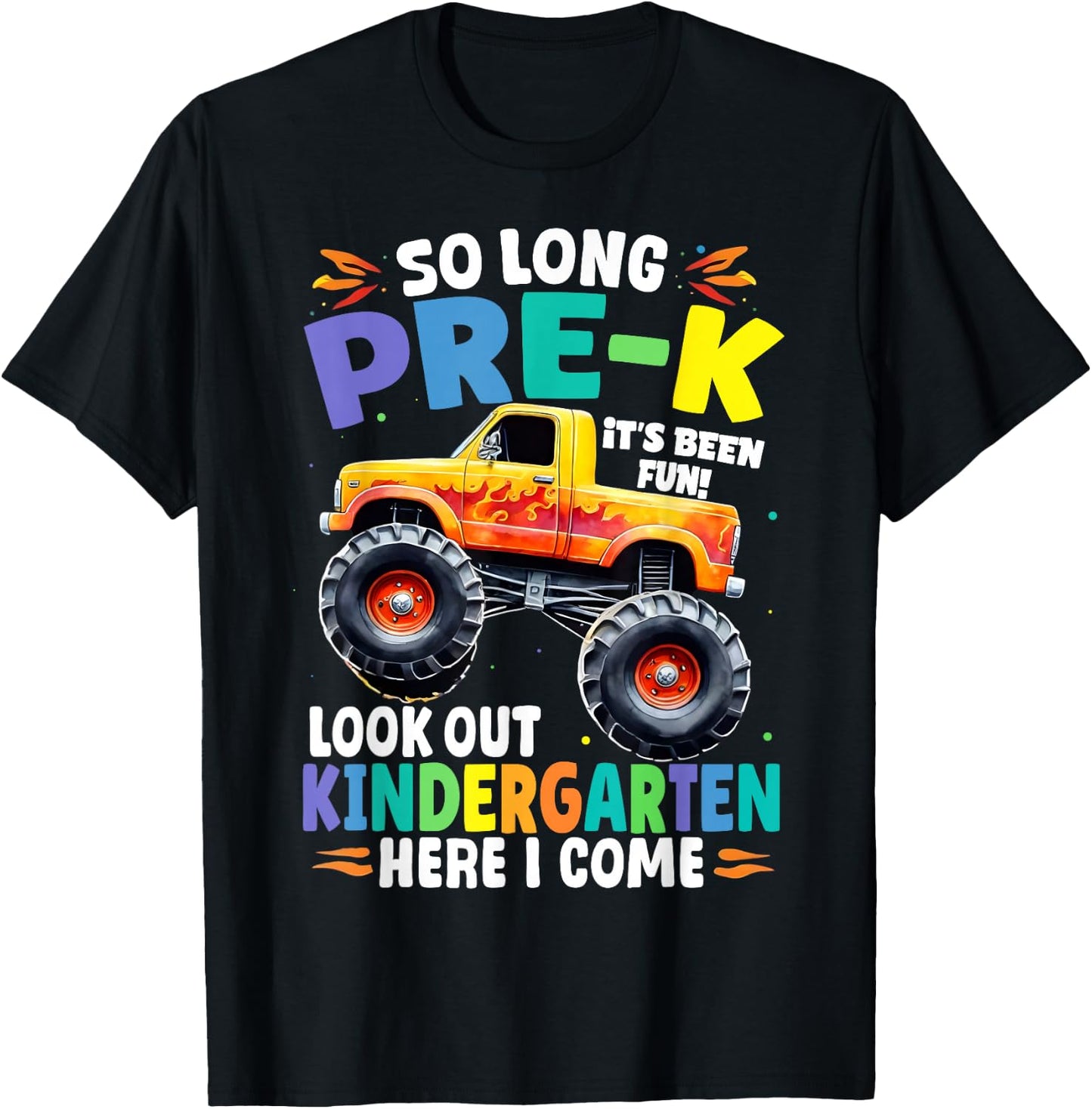 So Long Pre-K Graduation Class 2025 Monster Truck T-Shirt - T-Shirt | Black