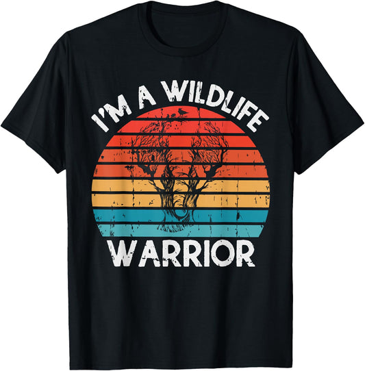 Wildlife Warrior Endangered Animals Conservation Elephant T-Shirt - T-Shirt | Black