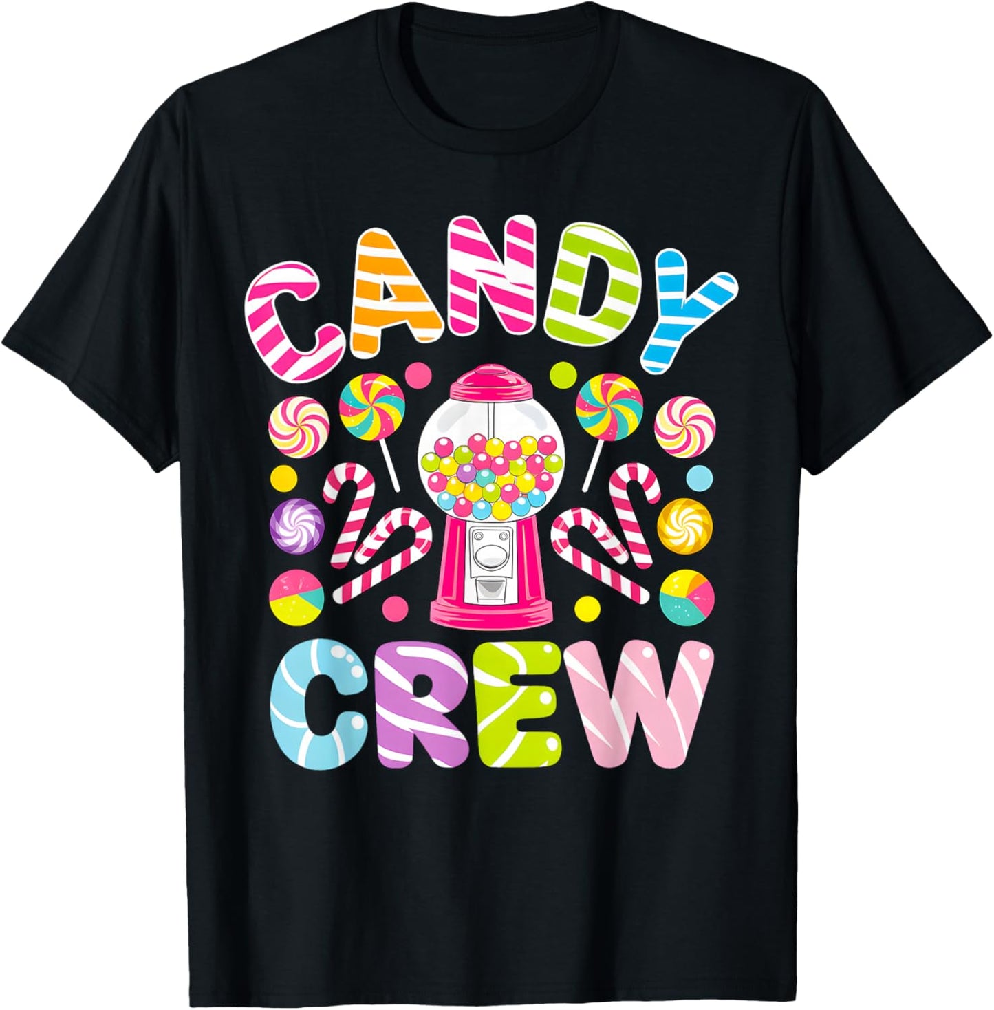 Groovy Candy Crew Sweetie Candy Squad Candy Birthday Party T-Shirt - T-Shirt | Black