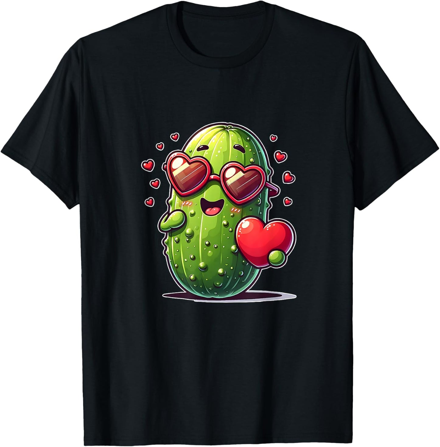 Cute pickle Design I Steal Hearts Happy Valentines Day T-Shirt - T-Shirt | Black