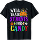 Will Trade Students For Candy Halloween Costume Teacher T-Shirt - T-Shirt | Black