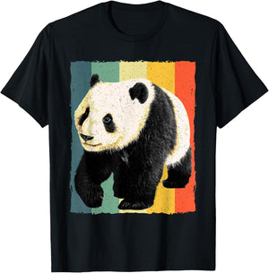 Panda Design Women Kids Giant Panda Bear Lover Panda T-Shirt - T-Shirt | Black