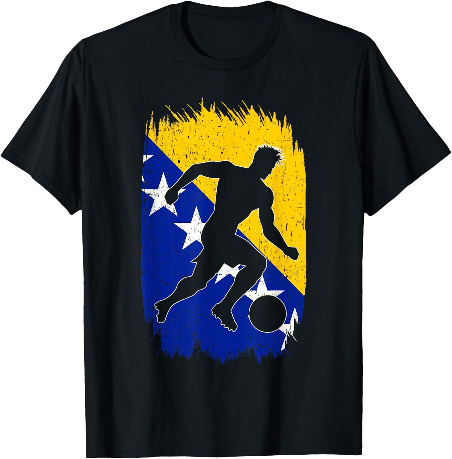 Bosnia and Herzegovina Flag Silhouette Bosna Pride T-Shirt - T-Shirt | Black