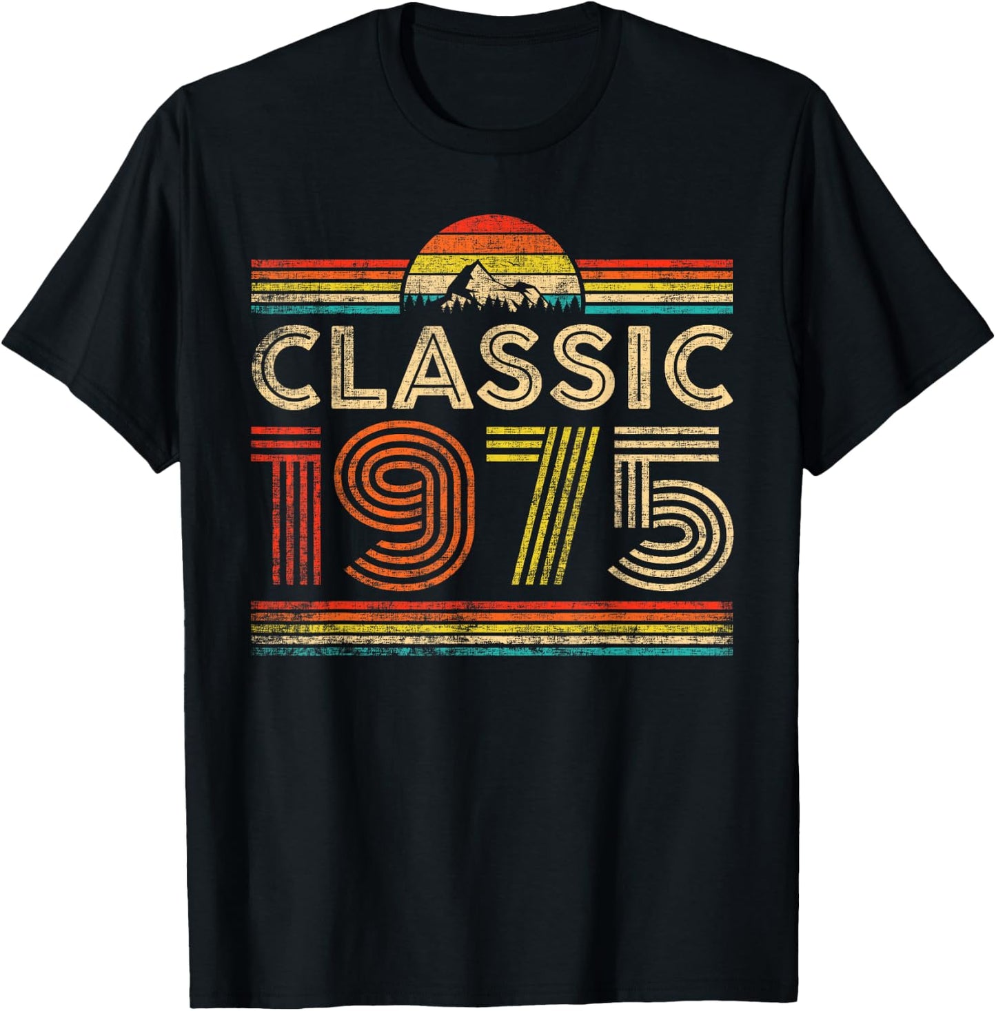 Classic 1975 Vintage 1975 Classic Year Men Women Birthday T-Shirt - T-Shirt | Black
