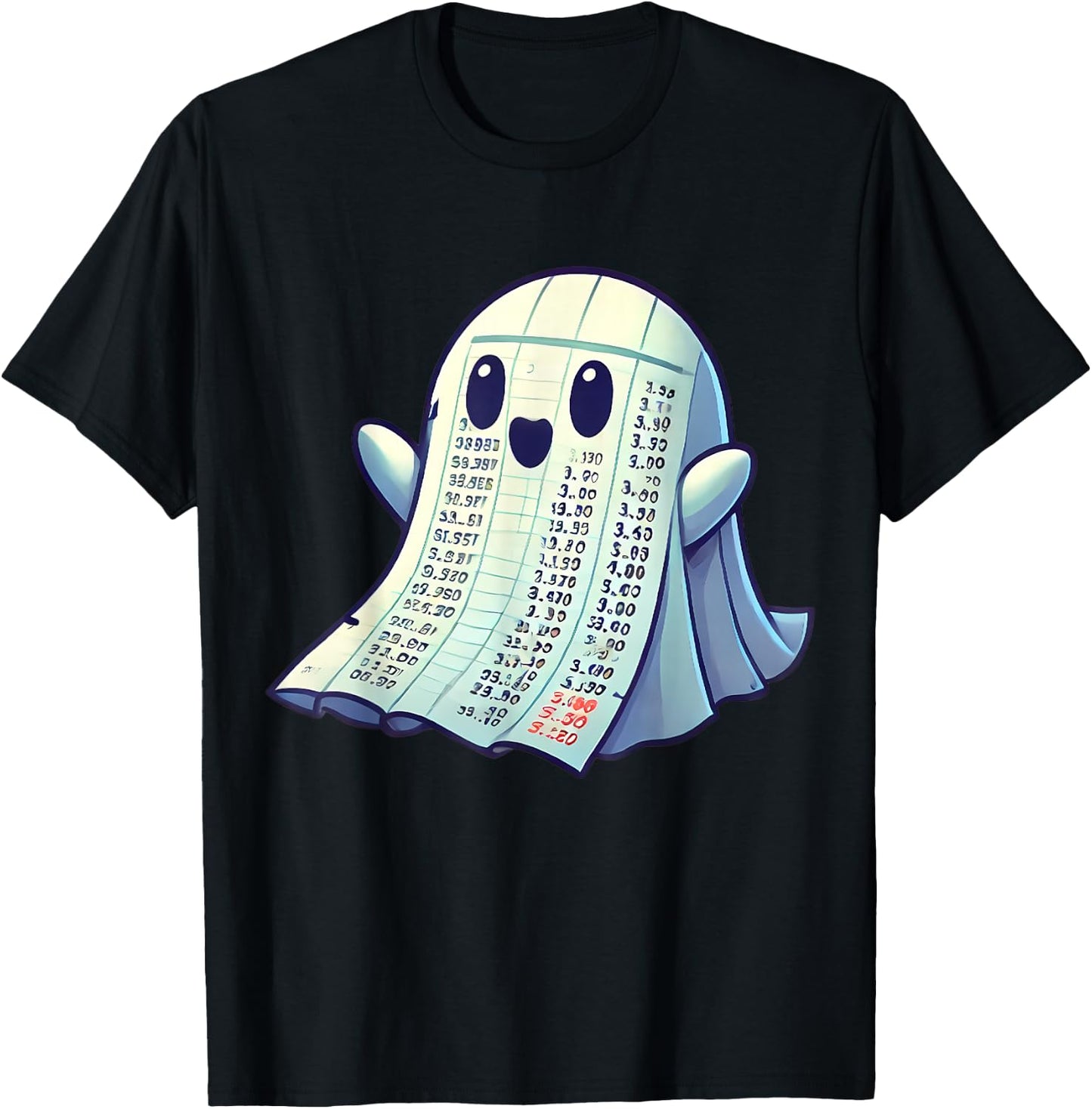 Accountant Halloween Costume Accounting Ghost Spreadsheet T-Shirt - T-Shirt | Black