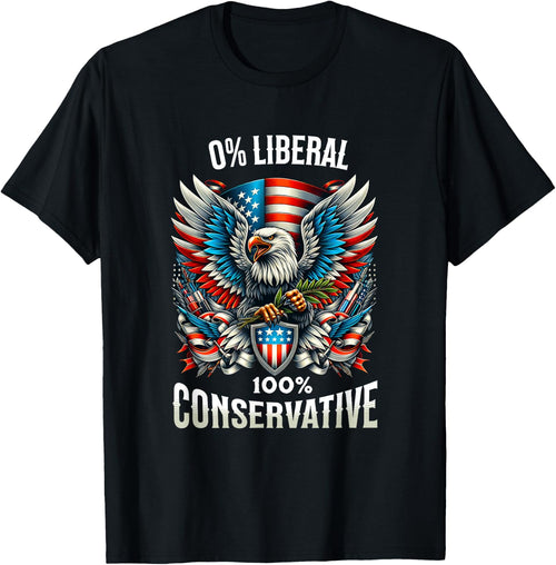 Patriotic Trump 0% Liberal 100% Conservative Eagle Graphic
