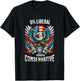 Patriotic Trump 0% Liberal 100% Conservative Eagle Graphic T-Shirt - T-Shirt | Black