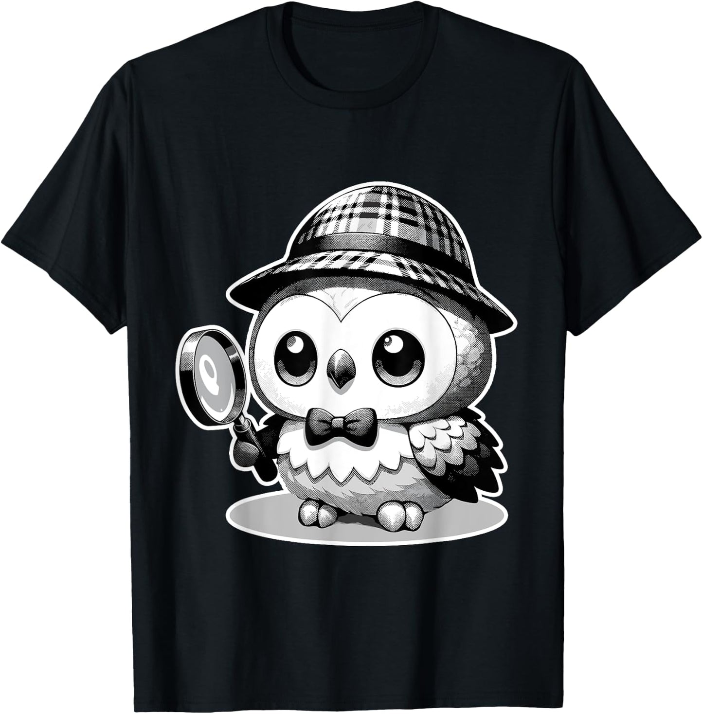 Bird Owl Detective - Detective Wisdom - Sleuths Owl T-Shirt - T-Shirt | Black