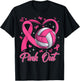 Pink Out Breast Cancer Awareness Day Volleyball Pink Ribbon T-Shirt - T-Shirt | Black