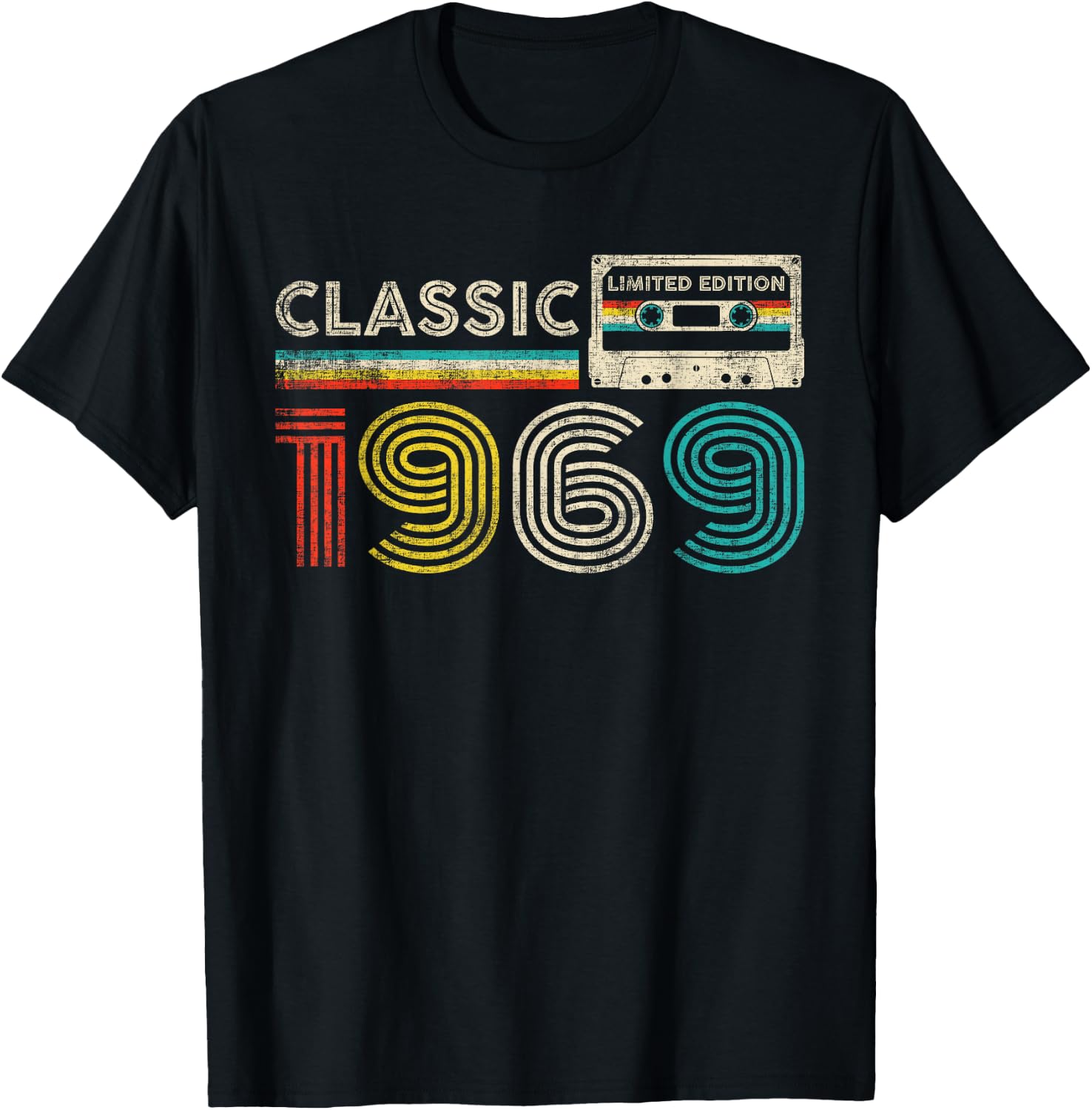 Classic 1969 Vintage 1969 Cassette Tape Men Women Birthday T-Shirt - T-Shirt | Black