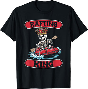 Rafting Skeleton Boating - White Water Rafter Rafting King T-Shirt - T-Shirt | Black