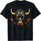 Bull Polygon Animal Graphic Art Bull T-Shirt - T-Shirt | Black