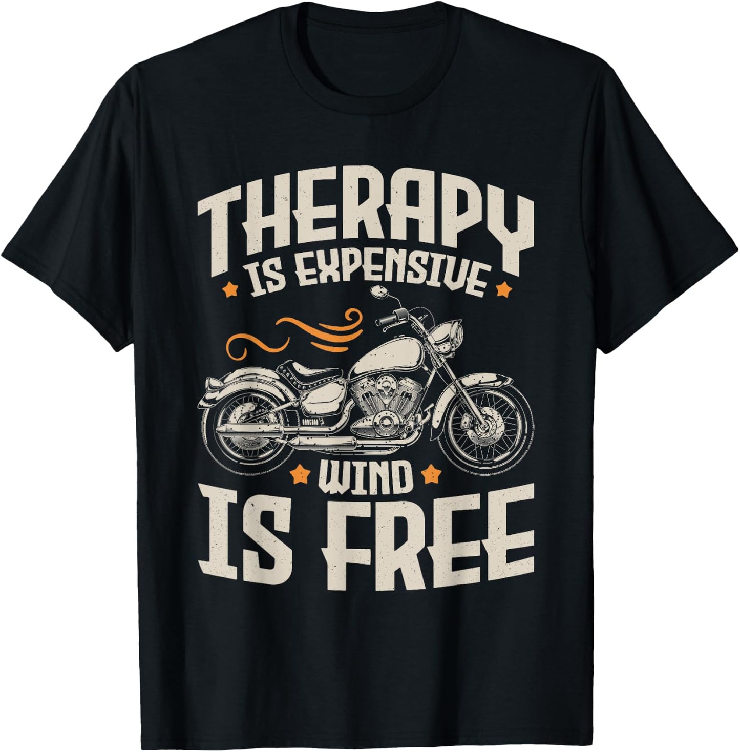 Cool Motorcycle Rider Men Therapy Motorcycle Lovers Biker T-Shirt - T-Shirt | Black