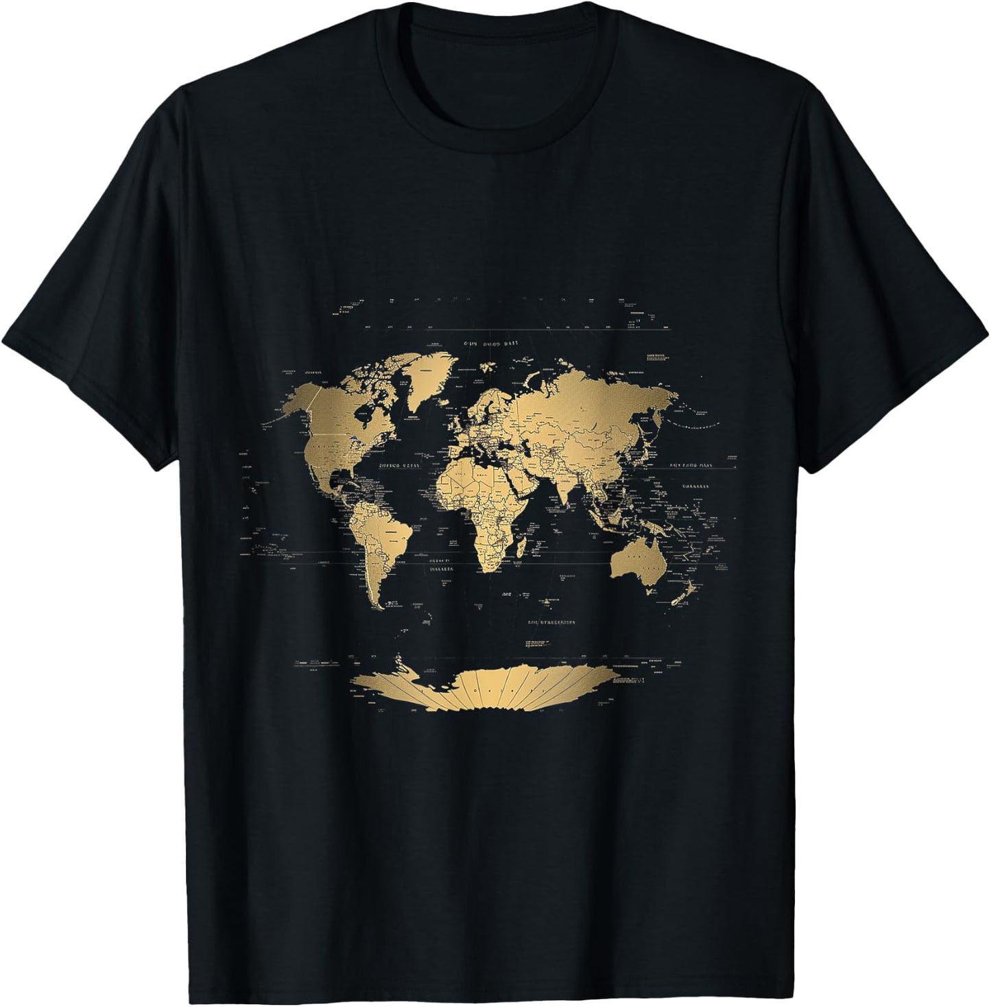 Retro World Map T-Shirt - T-Shirt | Black